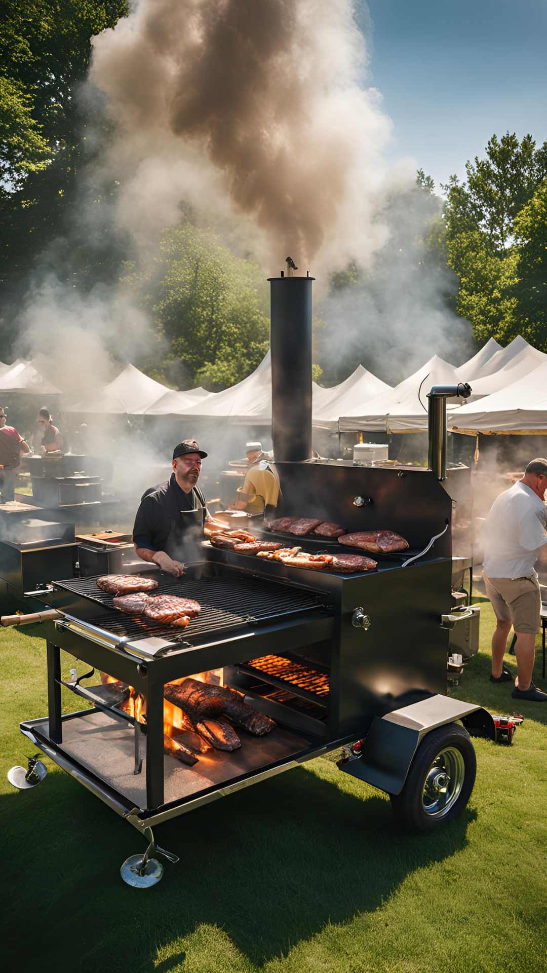 Bbq Smoker Grills On Trailer