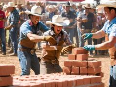 Brick-Laying Competition at Bricks Broncs and BBQ