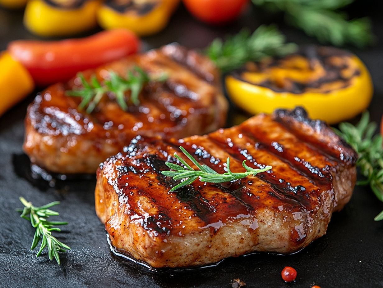 1. What ingredients do I need to make ultra juicy grilled BBQ pork chops in 30 minutes?