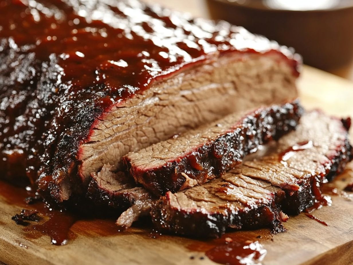 What is the difference between using a slow cooker and a grill for cooking BBQ brisket?